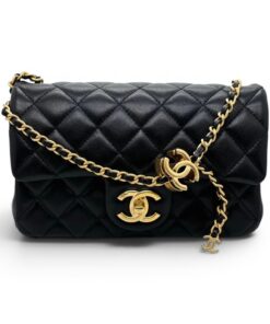 chanel 25b mini flap double c link black