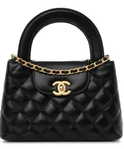 chanel 23k nano kelly shopper black
