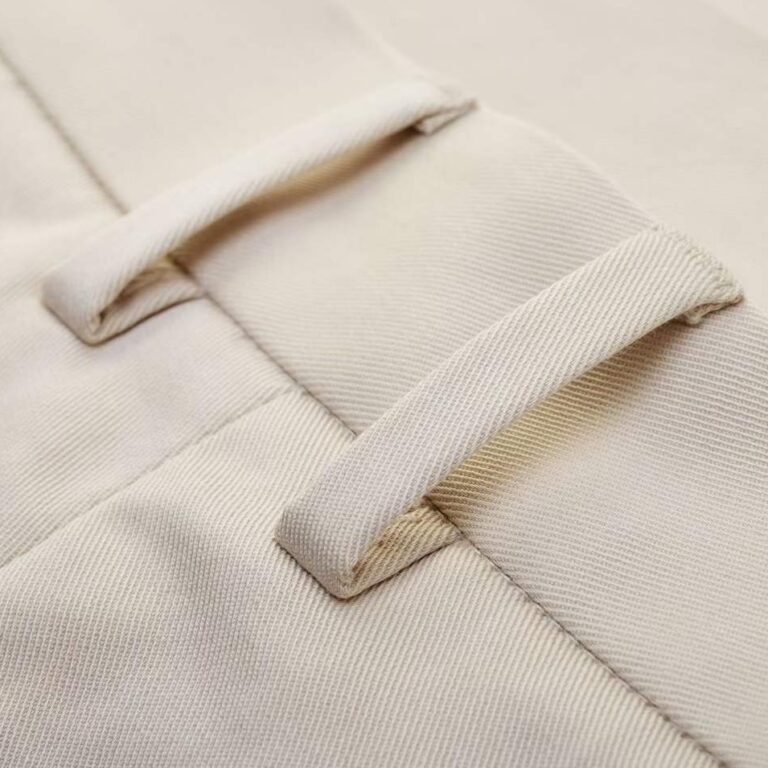 Tencel-Blend Long-Staple Cotton Trousers Beige — Détail