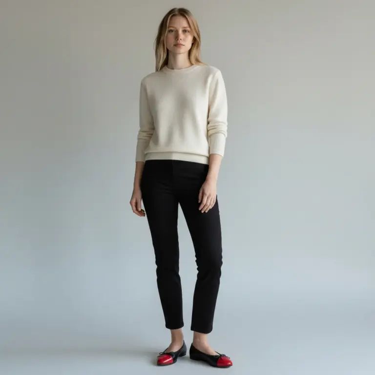 Ballet Flat Dark Brown & Red — Profil