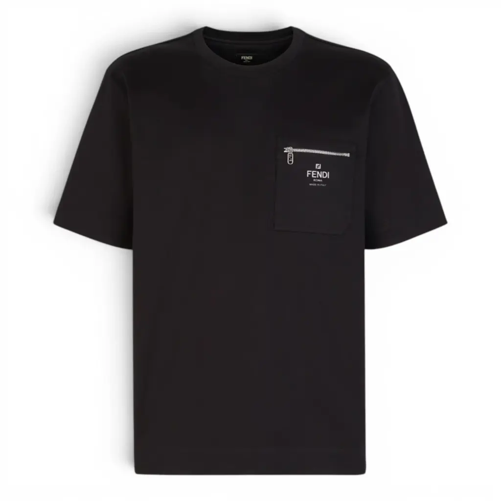 T-shirt with Zipped Pocket Black
