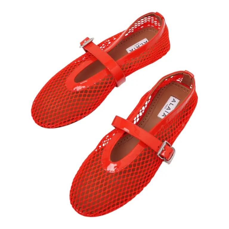 Alaïa Mesh Ballet Flat Red lacquered — Profil