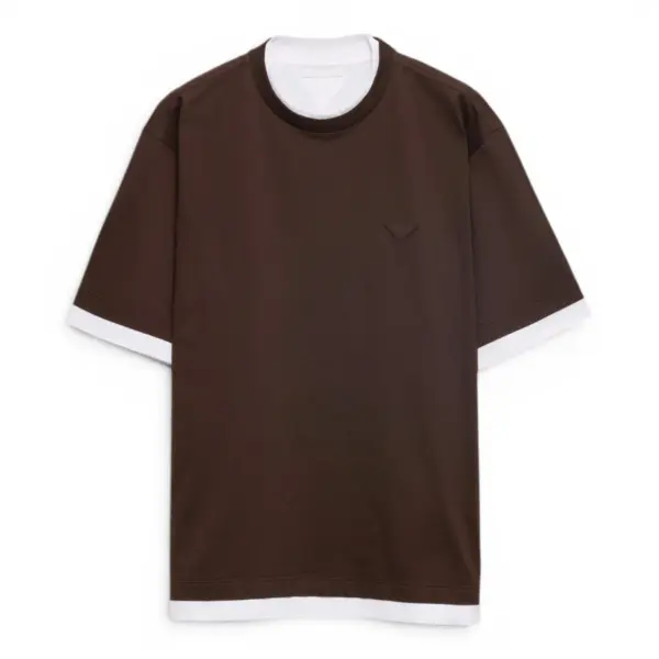 prada dual colour t shirt brown & white