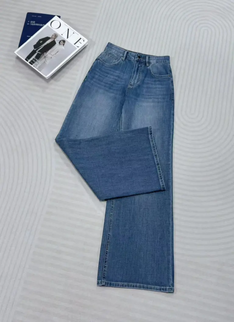 High Waisted Bell-bottom Jeans Blue — Détail