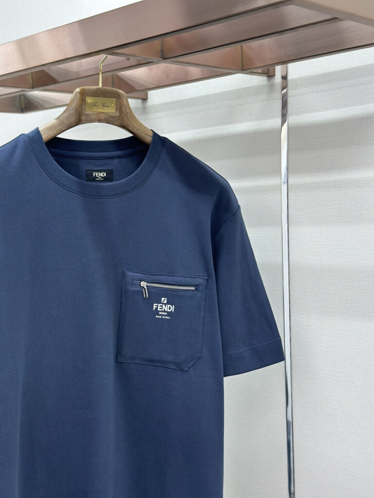 T-shirt with Zipped Pocket Blue Blue — 