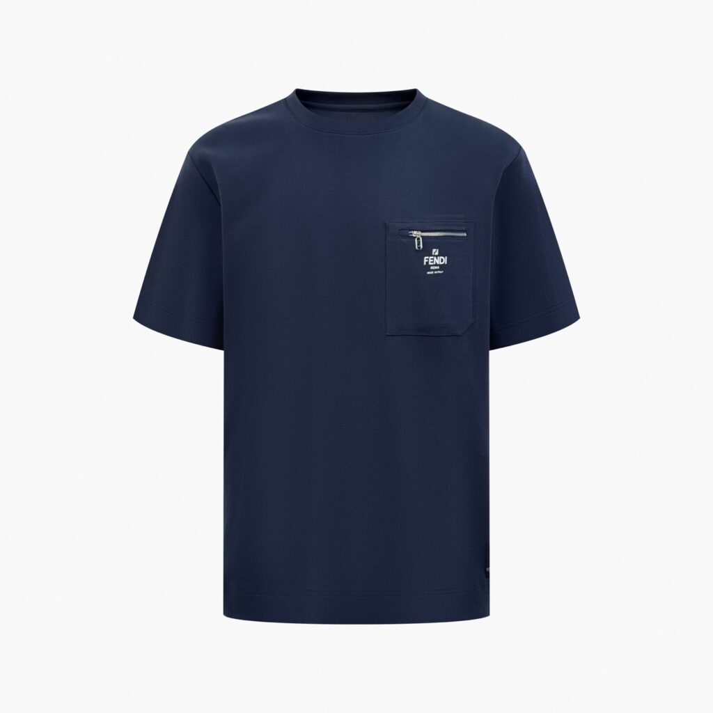 T-shirt with Zipped Pocket Blue Blue