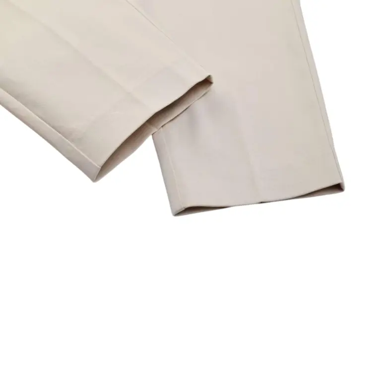 Tencel-Blend Long-Staple Cotton Trousers Beige — 3/4 arrière