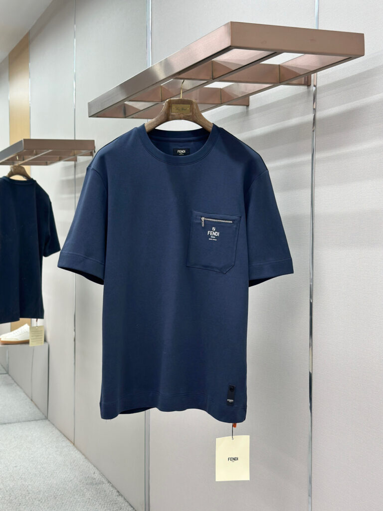 T-shirt with Zipped Pocket Blue Blue — Profil