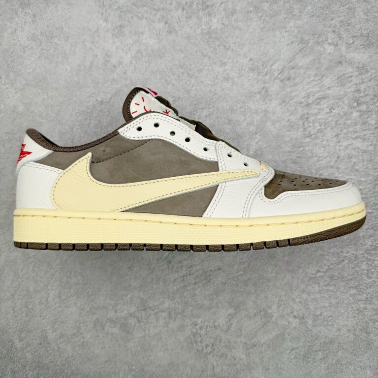 Air Jordan 1 Low x Travis Scott Sail and Ridgerock Olive / Beige / White — Profil
