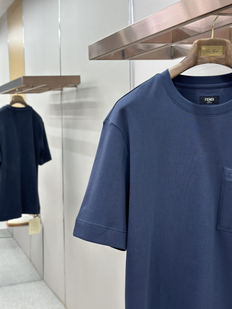 T-shirt with Zipped Pocket Blue Blue — 