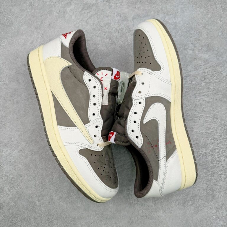 Air Jordan 1 Low x Travis Scott Sail and Ridgerock Olive / Beige / White — Détail