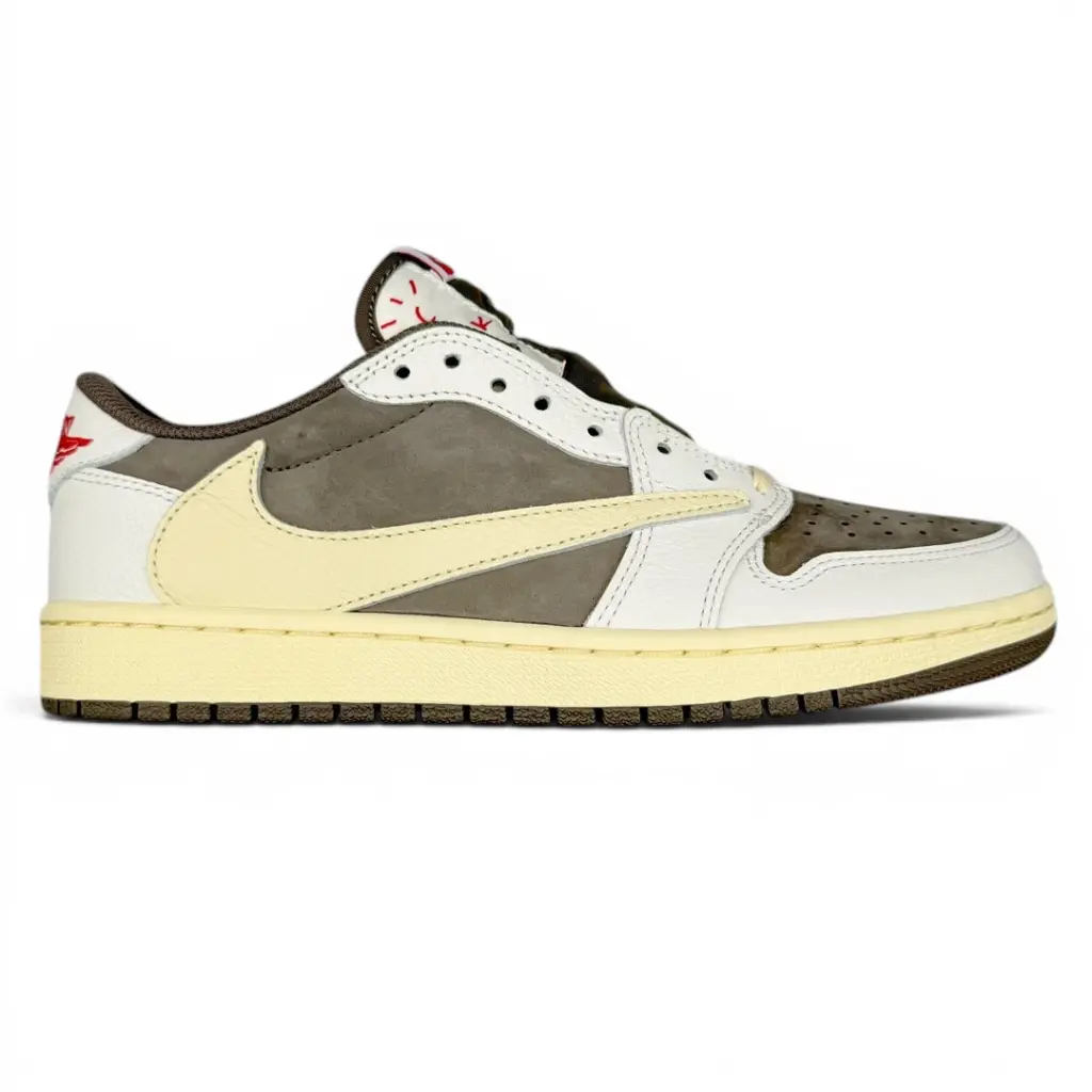 Air Jordan 1 Low x Travis Scott Sail and Ridgerock Olive / Beige / White