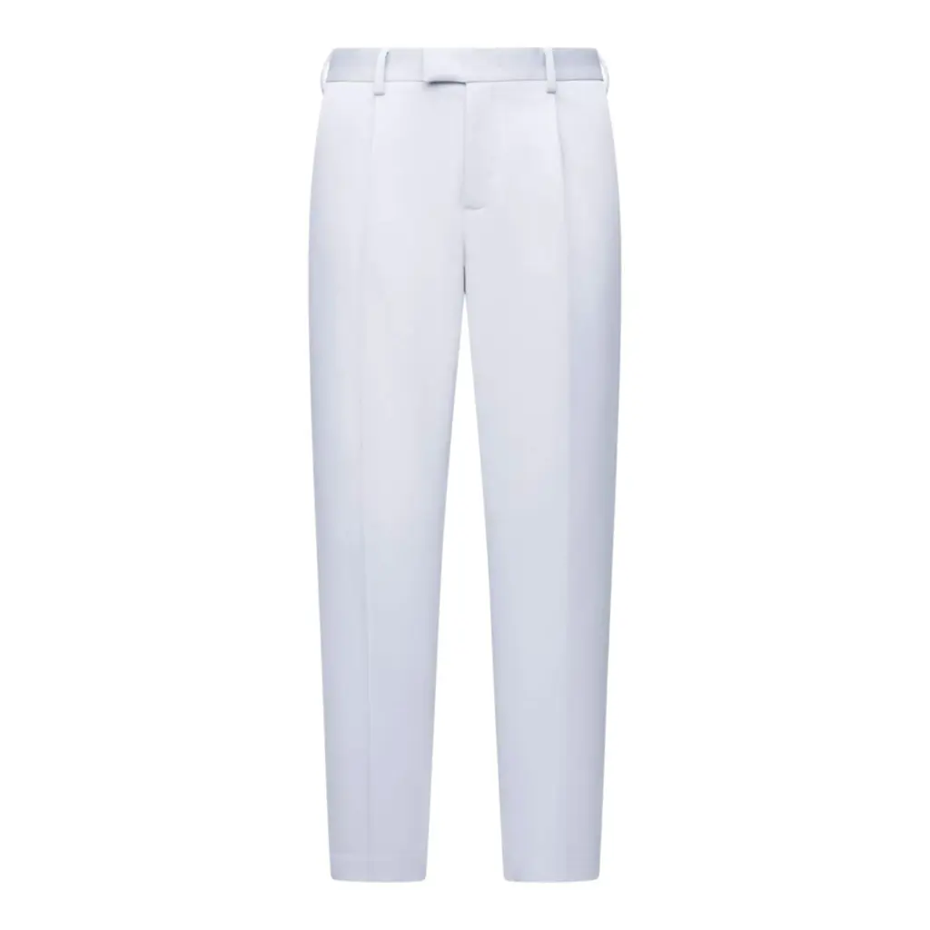 Tencel-Blend Long-Staple Cotton Trousers White