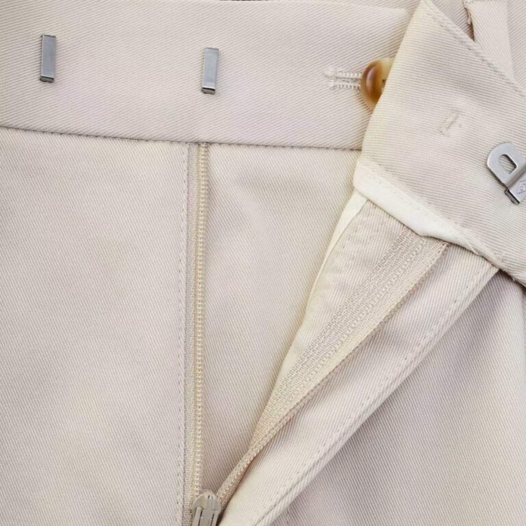 Tencel-Blend Long-Staple Cotton Trousers Beige — 