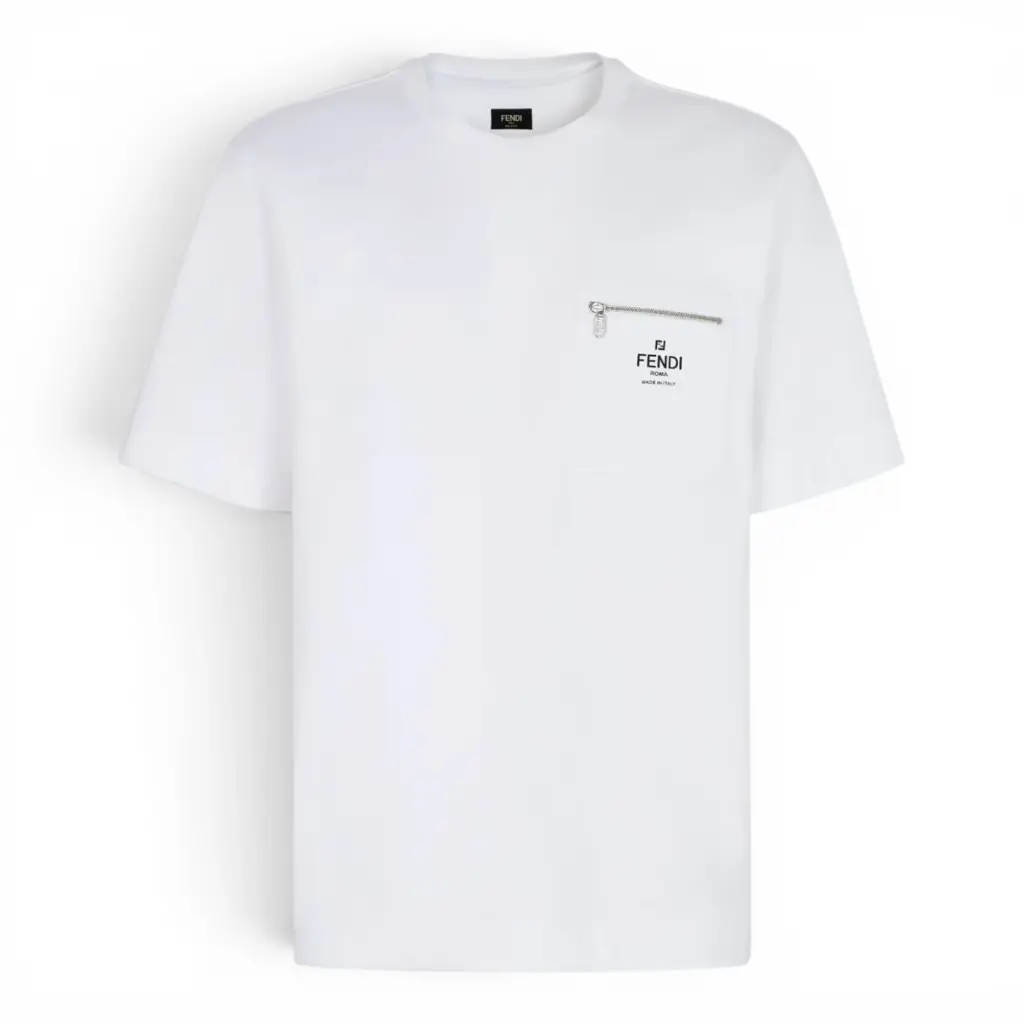 T-shirt with Zipped Pocket White