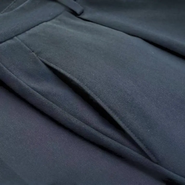 Tencel-Blend Long-Staple Cotton Trousers Blue — 