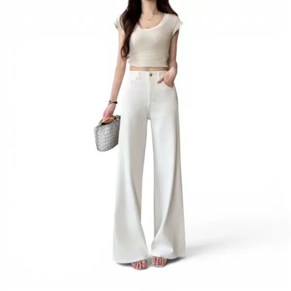prada high waisted bell bottom jeans white