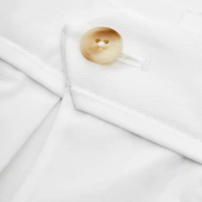 Tencel-Blend Long-Staple Cotton Trousers White — 3/4 arrière