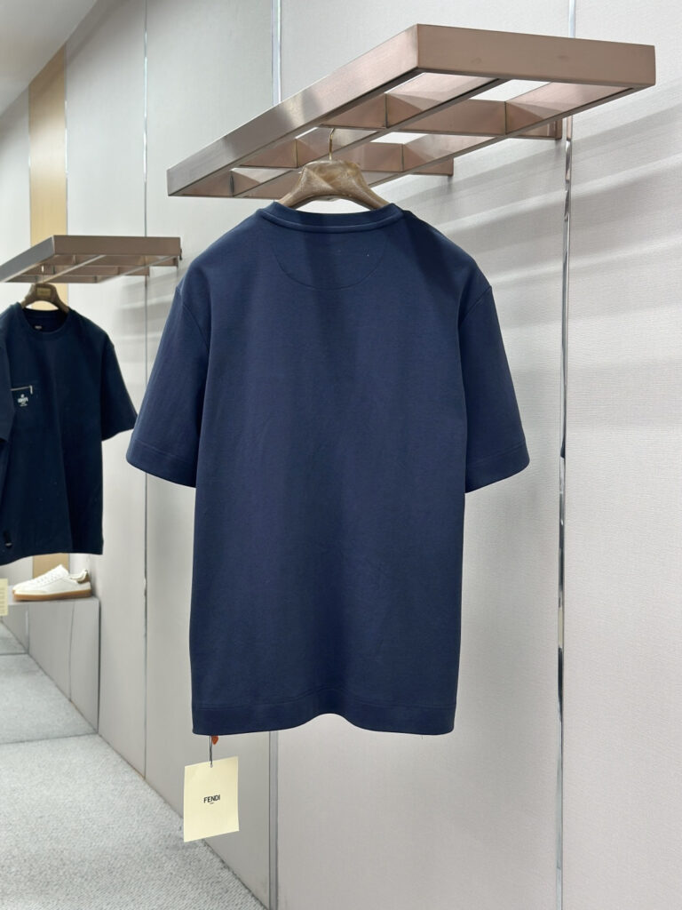 T-shirt with Zipped Pocket Blue Blue — 3/4 arrière
