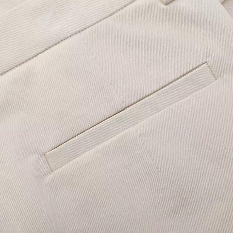 Tencel-Blend Long-Staple Cotton Trousers Beige — Semelle & signature