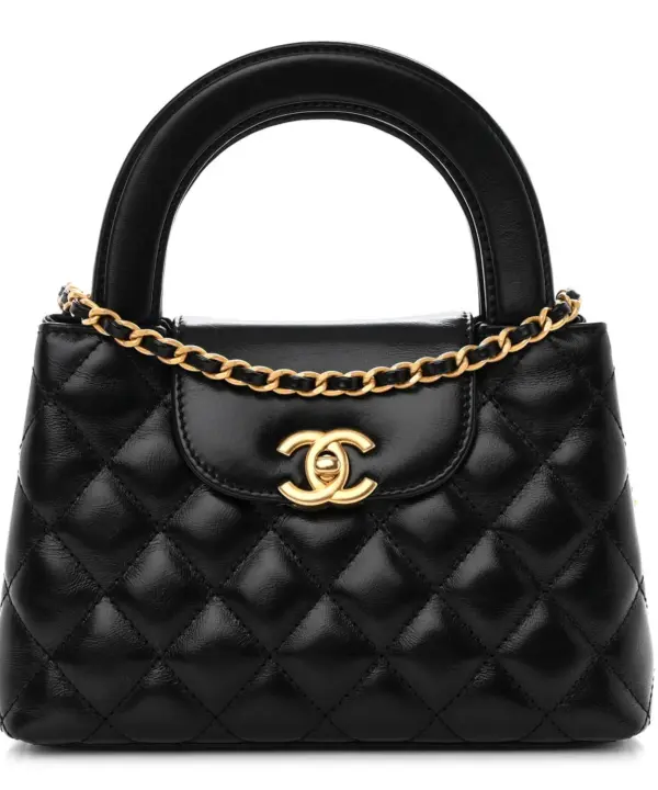 chanel 23k nano kelly shopper black