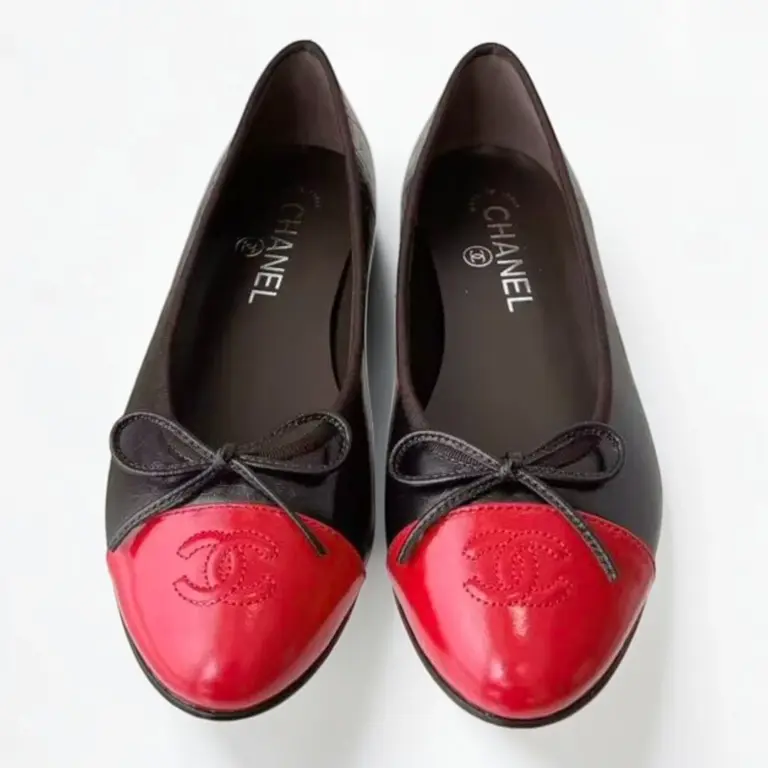 Ballet Flat Dark Brown & Red — 3/4 arrière